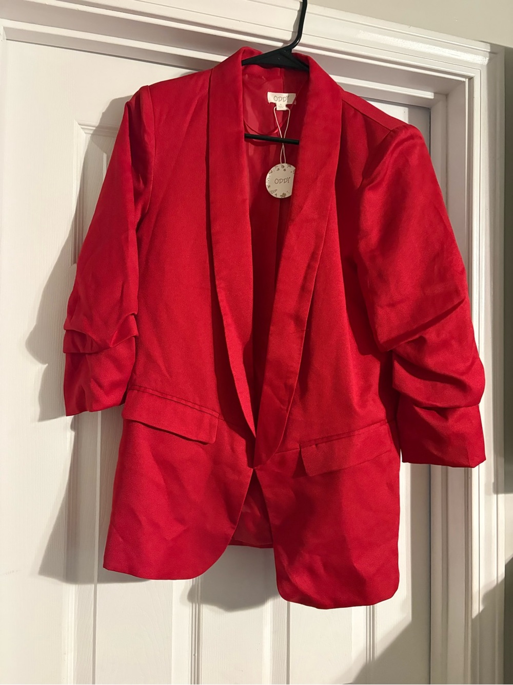 ODDY Red Shawl-Collar Blazer Jacket